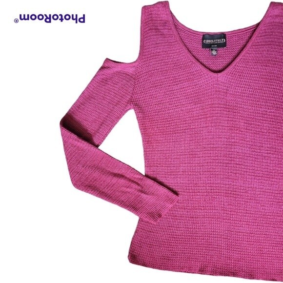 Absolutely Creative Worldwide Tops - ABSOLUTELY CREATIVE WW WAFFLEKNIT COLD SHOULDER TOP - M